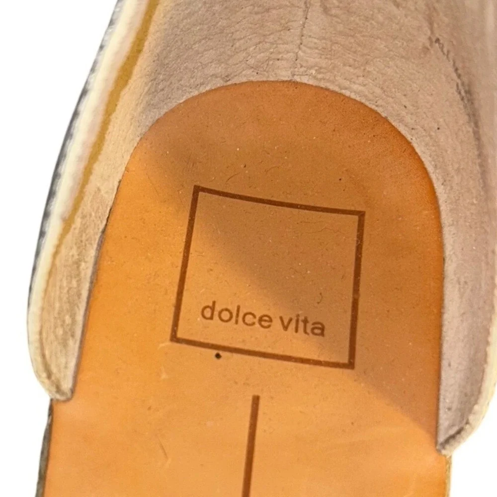 Dolce Vita White Croc Embossed Espadrille Wedge Sandals Platform Buckle Sz 9M